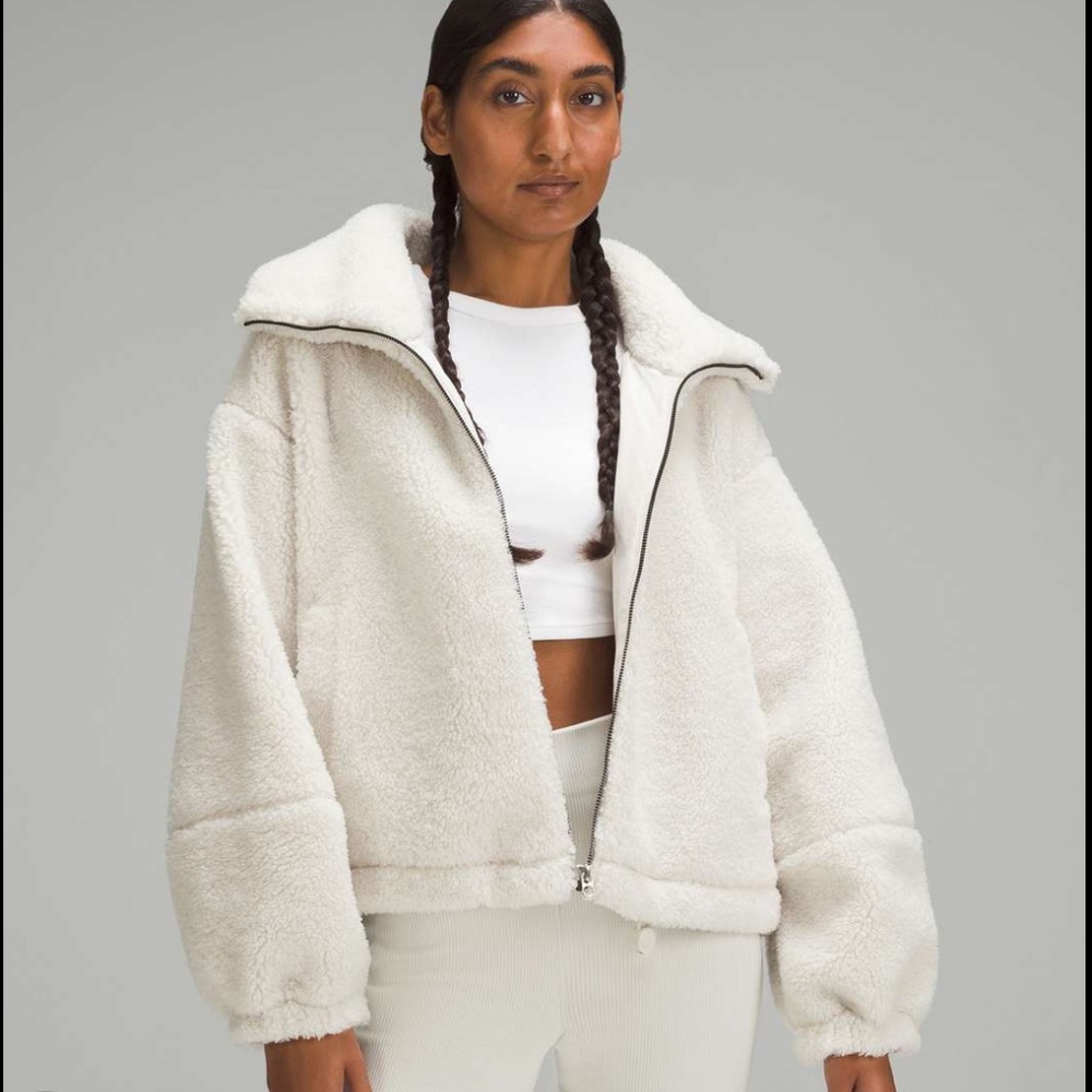Lululemon Cinchable Fleece Zip-Up - Bone